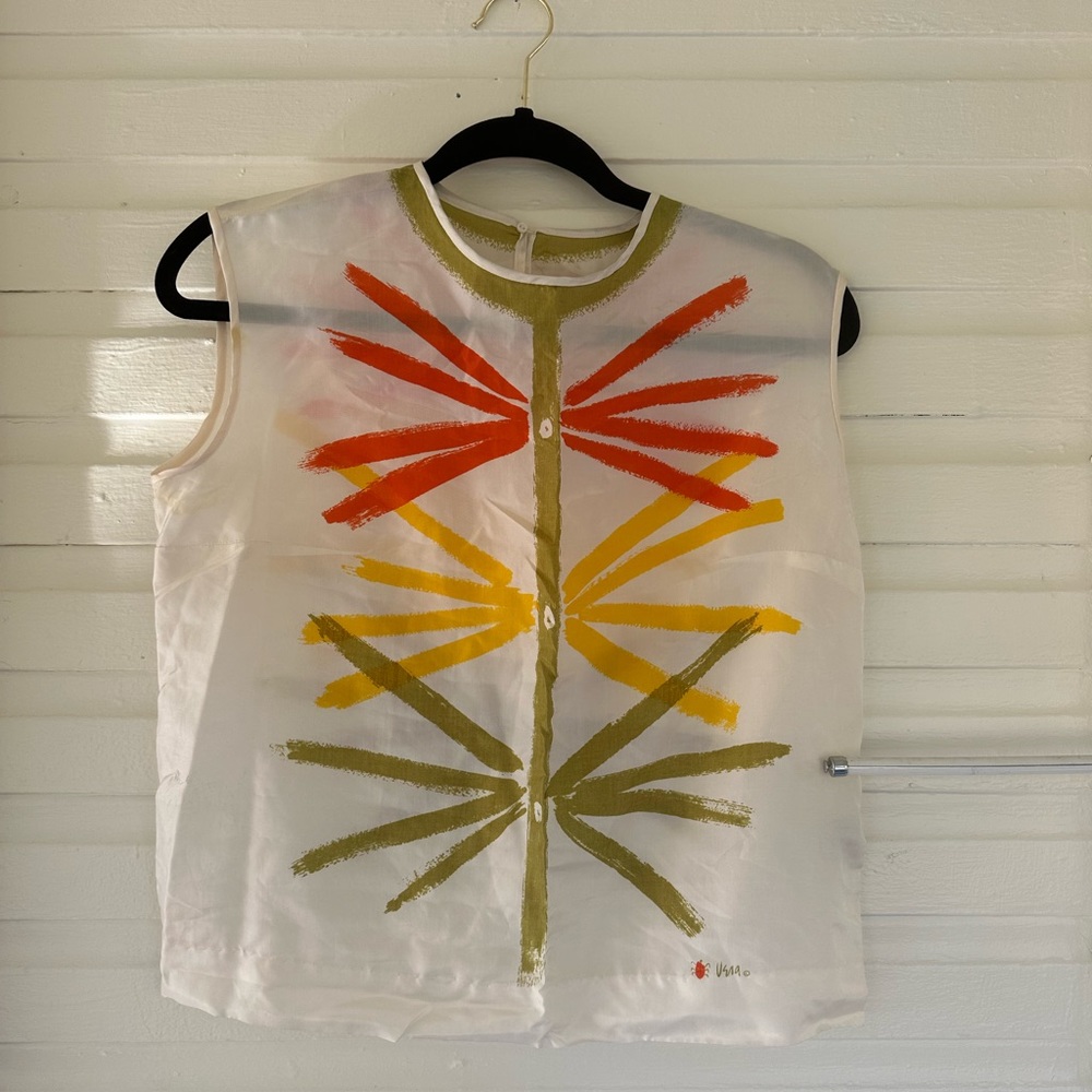 Vintage silk top abstract